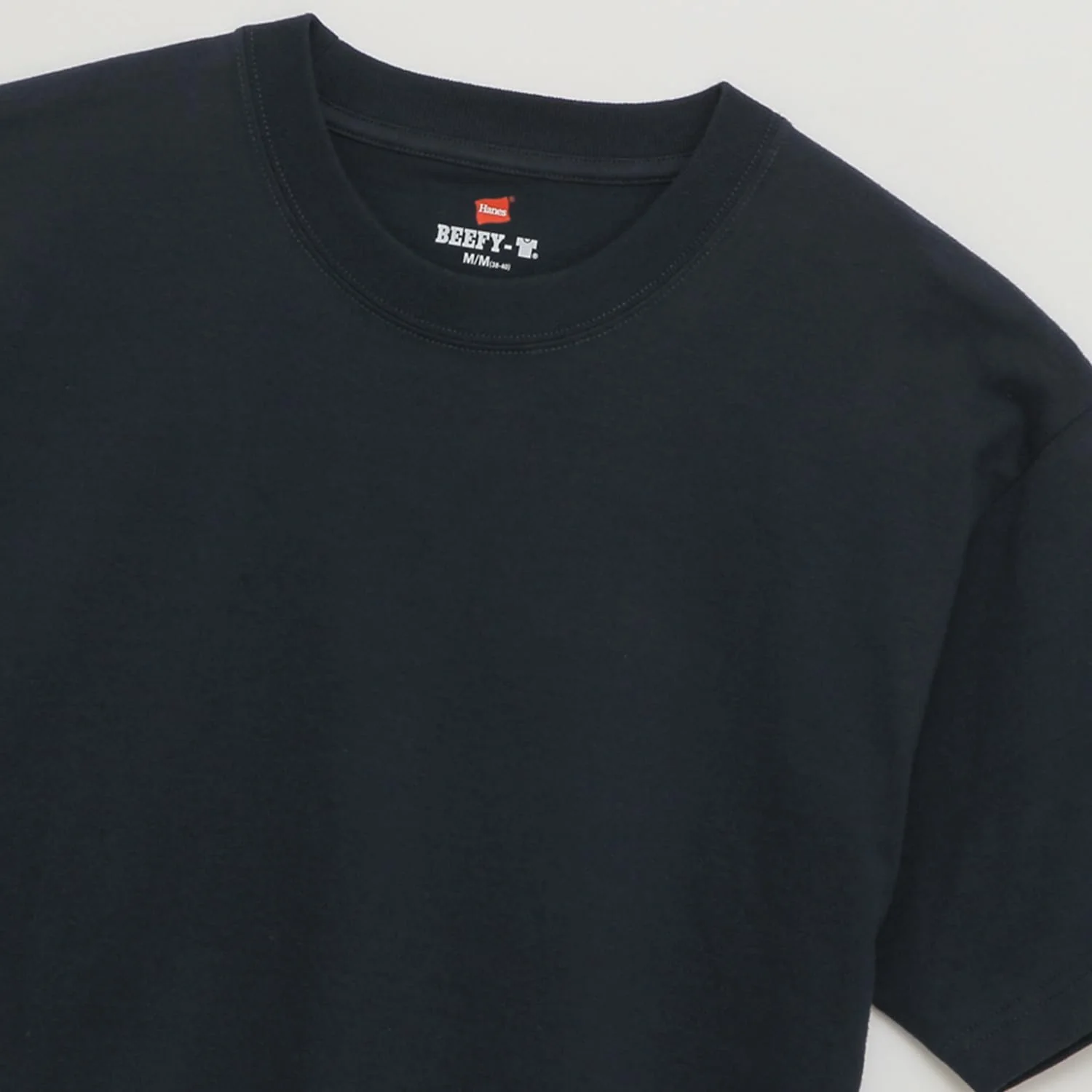 Hanes Beefy T Shirt Short Sleeve Crew Neck Heavyweight Cotton H5180 Navy 2 Pack - Image 4