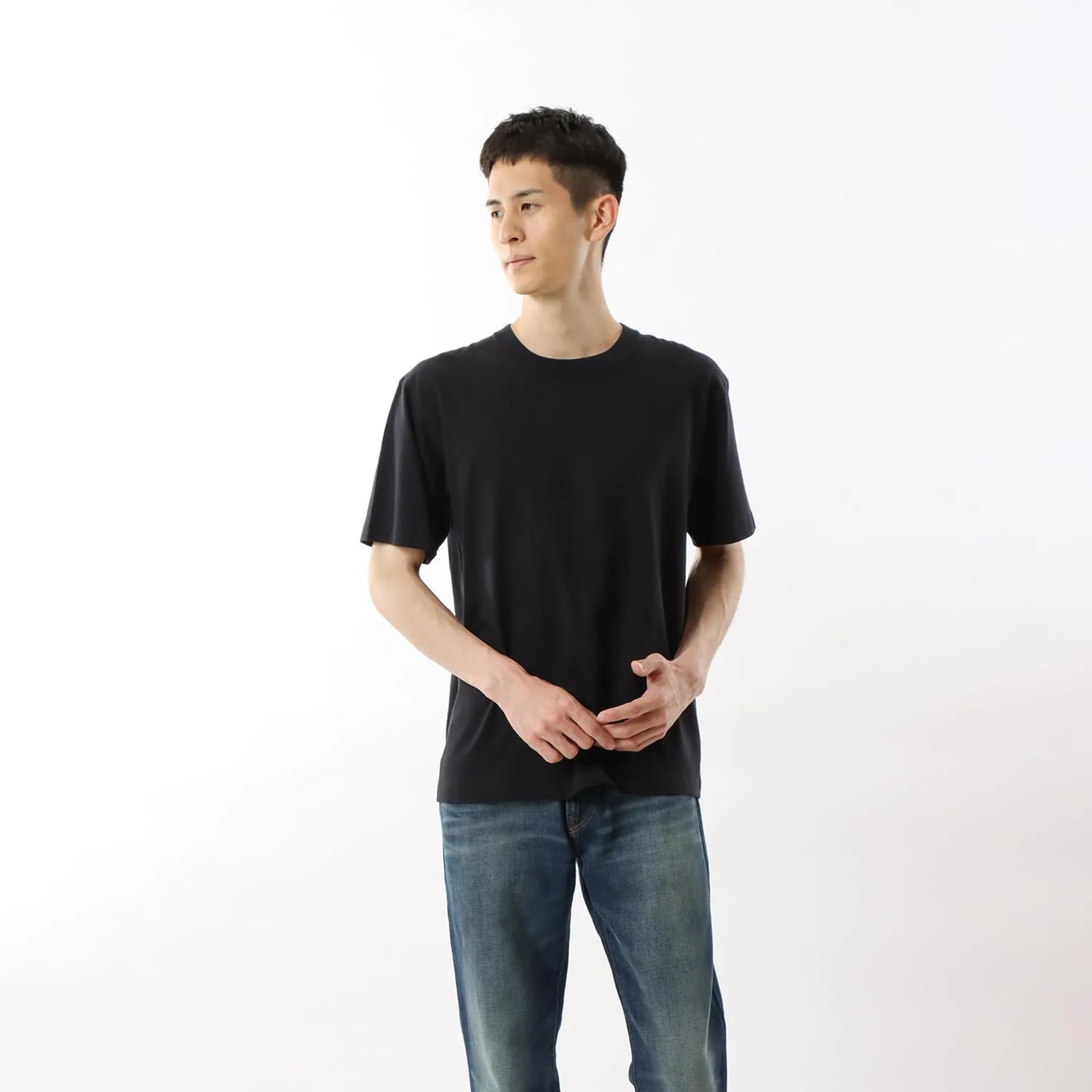 Hanes Beefy T-Shirt Short Sleeve Crew Neck Tagless 2 Pack H5180-2 Black - Image 2