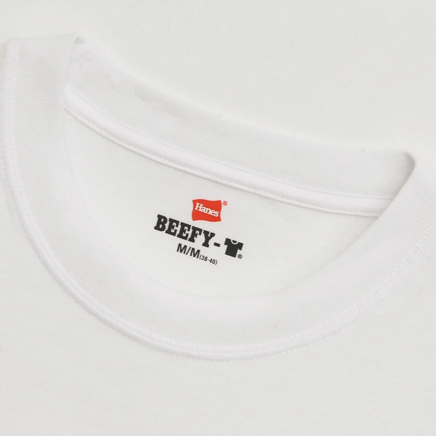 Hanes Beefy T Shirt Short Sleeve Crew Neck Tagless 2 Pack H5180-2 White - Image 3