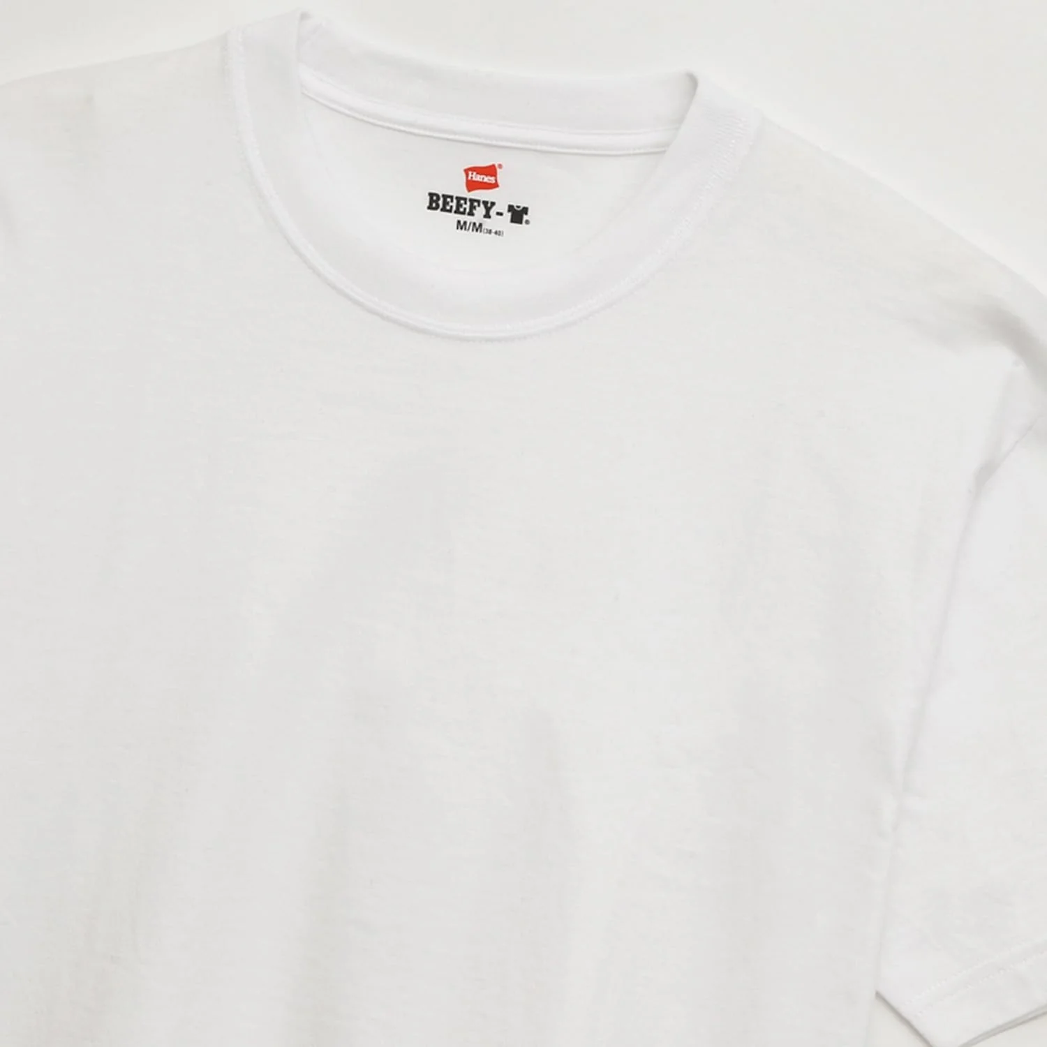 Hanes Beefy T Shirt Short Sleeve Crew Neck Tagless 2 Pack H5180-2 White - Image 4