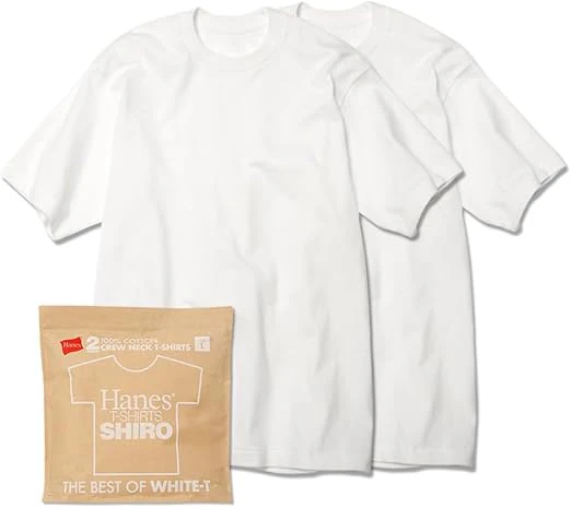Hanes T-Shirt Crew Neck Cotton 100 Percent Tagless HM1-Z701 White 2 Pack - Image 9