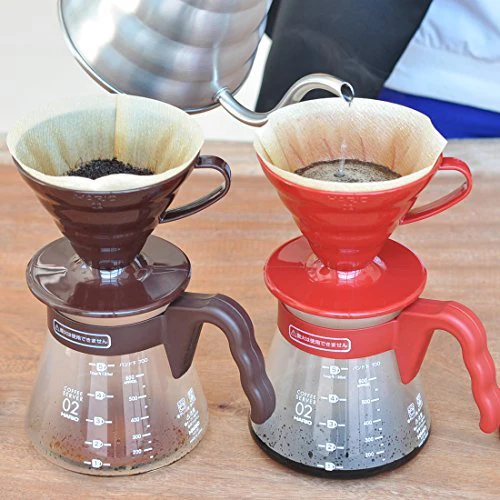 HARIO Coffee Server V60 02 Set Coffee Drip for 1~4 Cups Red VCSD-02R - Image 7