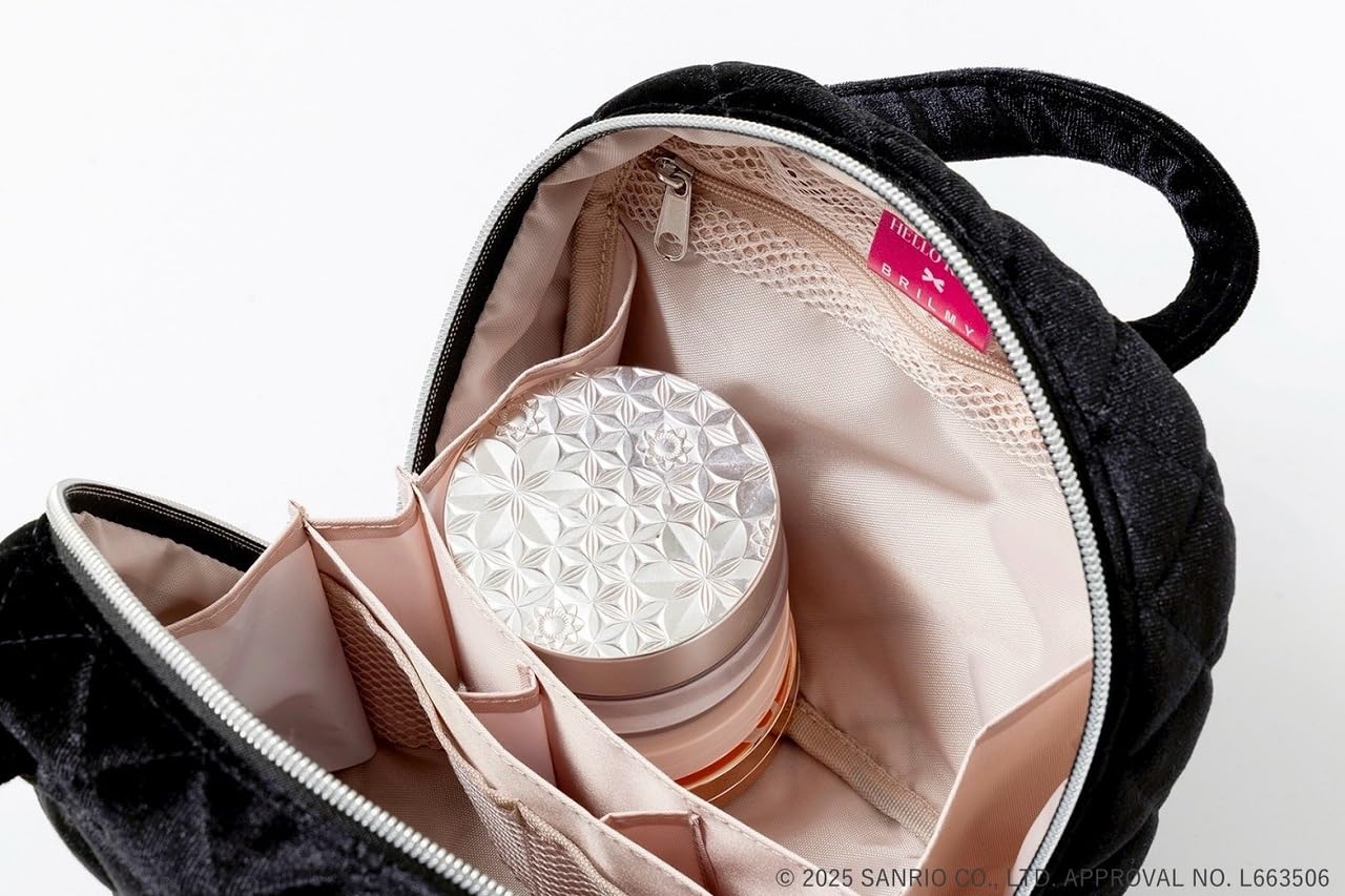 Hello Kitty × BRILMY Quick-View Velvet Black Cosmetic Pouch Book - Image 8
