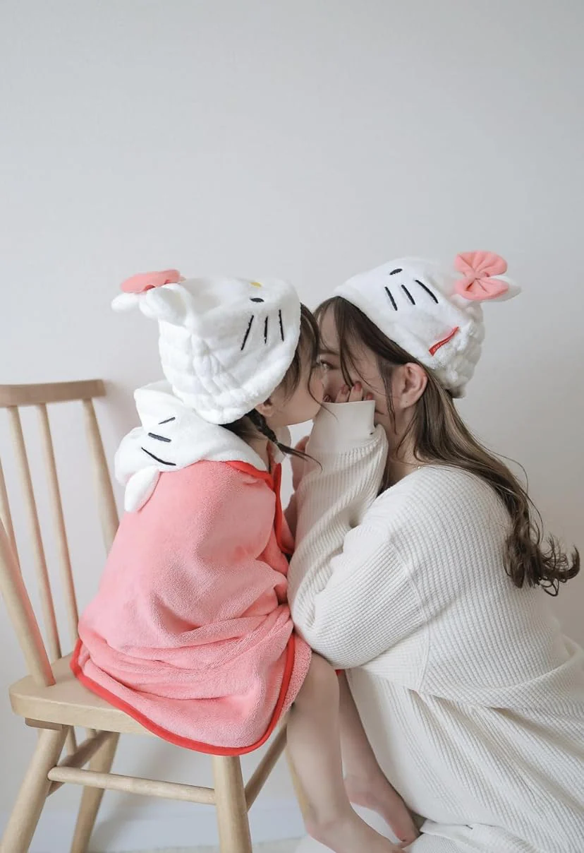 Hello Kitty Quick-Dry Hair Towel Cap for Girls - Image 7