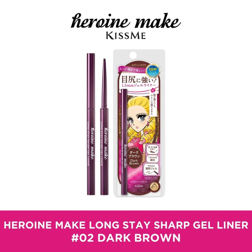 Heroine Make Long-Stay Sharp Gel Eyeliner 02 Dark Brown 0 07g - Image 2