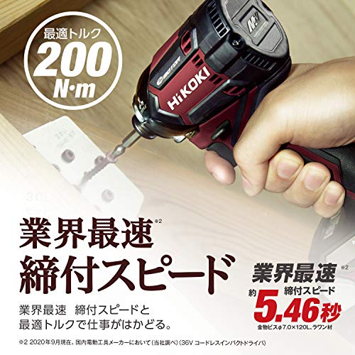 HiKOKI 36V Compact Impact Driver WH36DC(NN) Aggressive Green Lightweight - Image 4