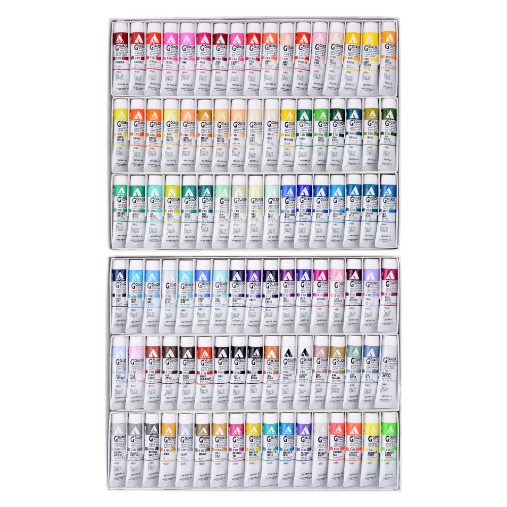 Holbein Acrylic Gouache Paint Set 102 Colors D434 20ml 07434 - Image 2
