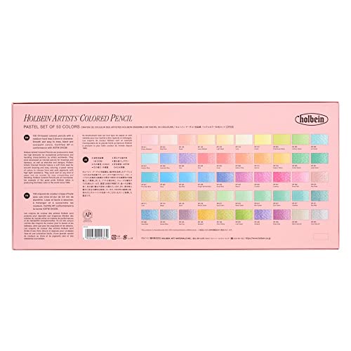 Holbein Colored Pencils Pastel Tone Set  50 colors  paper box 20936 - Image 4