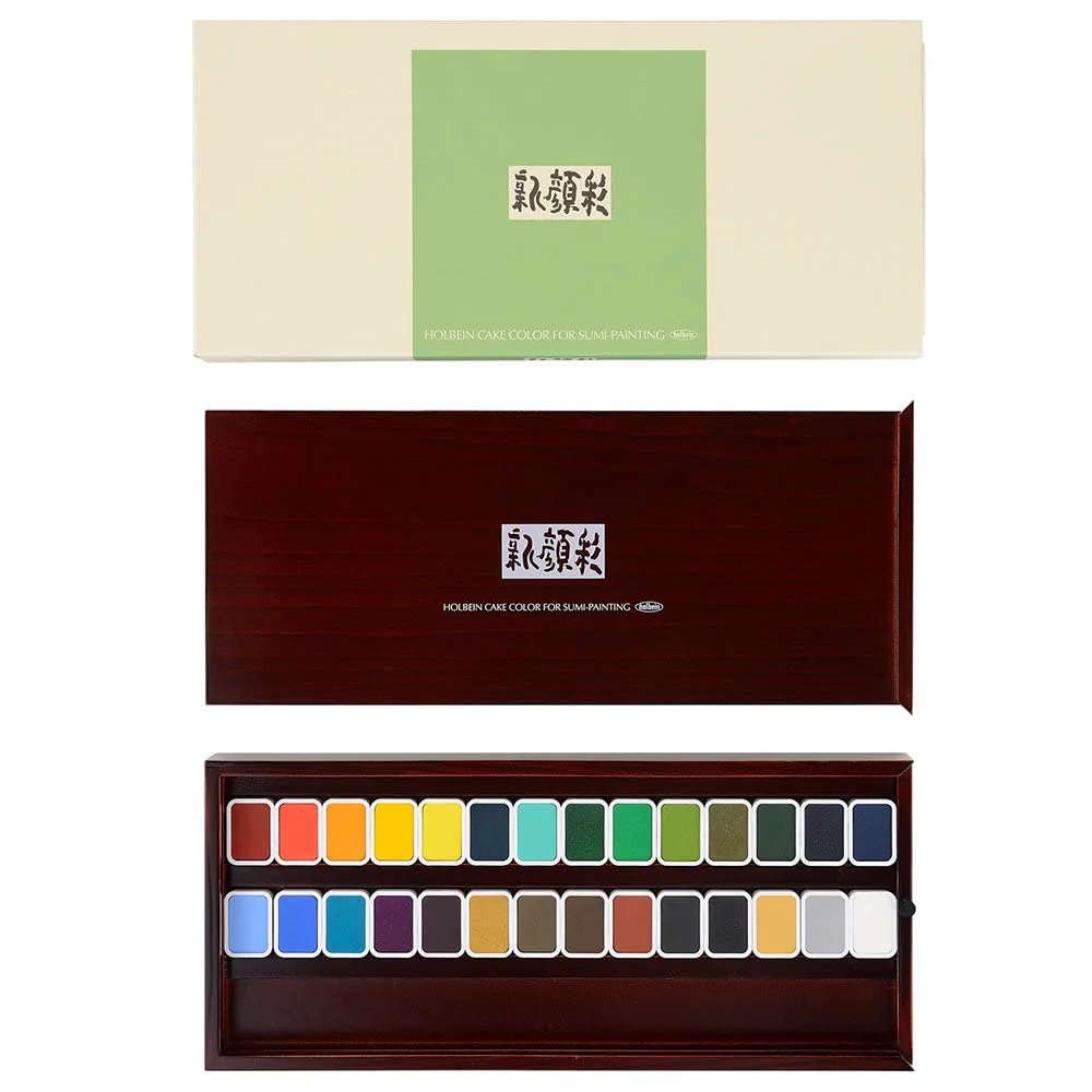 Holbein Japanese style solid watercolors Shinkasai N353 28 color set 02353