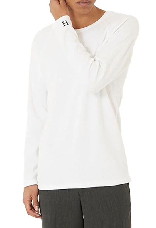 HOLLYWOOD RANCH MARKET Stretch Rib Long-Sleeve Tee White Made in Japan - Image 2