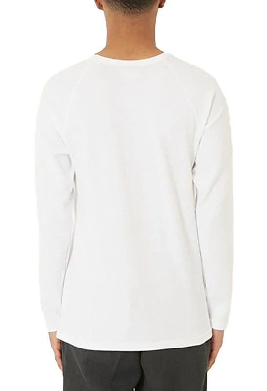 HOLLYWOOD RANCH MARKET Stretch Rib Long-Sleeve Tee White Made in Japan - Image 3