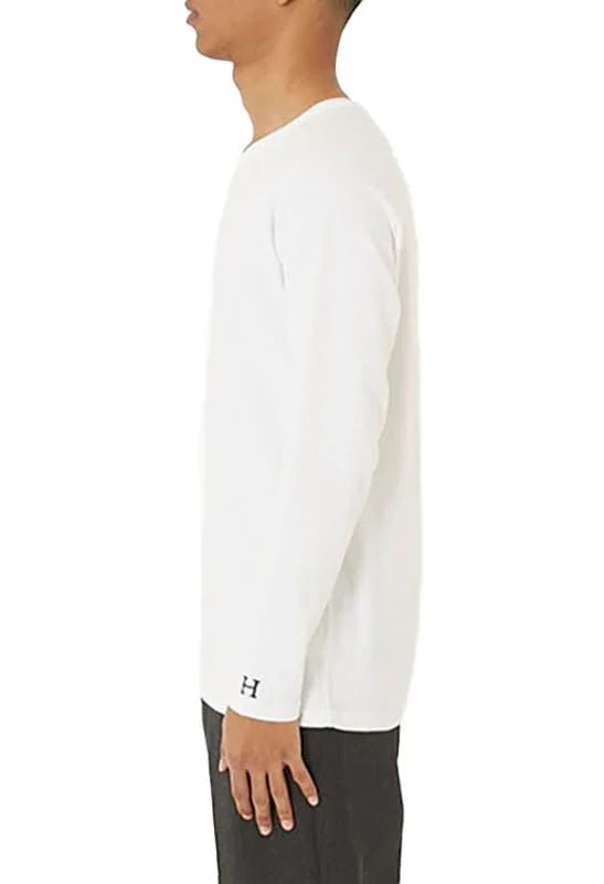 HOLLYWOOD RANCH MARKET Stretch Rib Long-Sleeve Tee White Made in Japan - Image 4