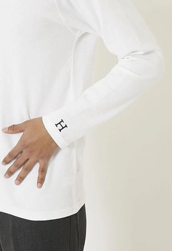 HOLLYWOOD RANCH MARKET Stretch Rib Long-Sleeve Tee White Made in Japan - Image 5