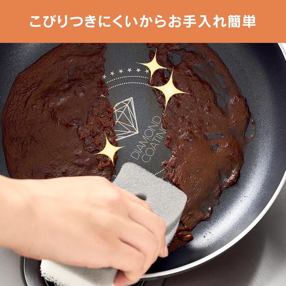 Iris Ohyama Diamond-Coated 28cm Stir‑Fry Pan (IH & Gas) — Wine Red - Image 5