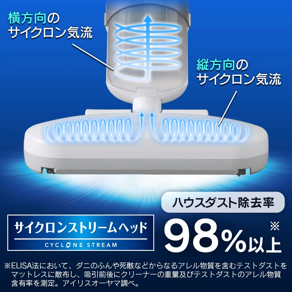 IRIS OHYAMA IC-FAC3 Handy Strong Futon Cleaner, Dust Mite and Dust Sensor, Swattable - Image 5