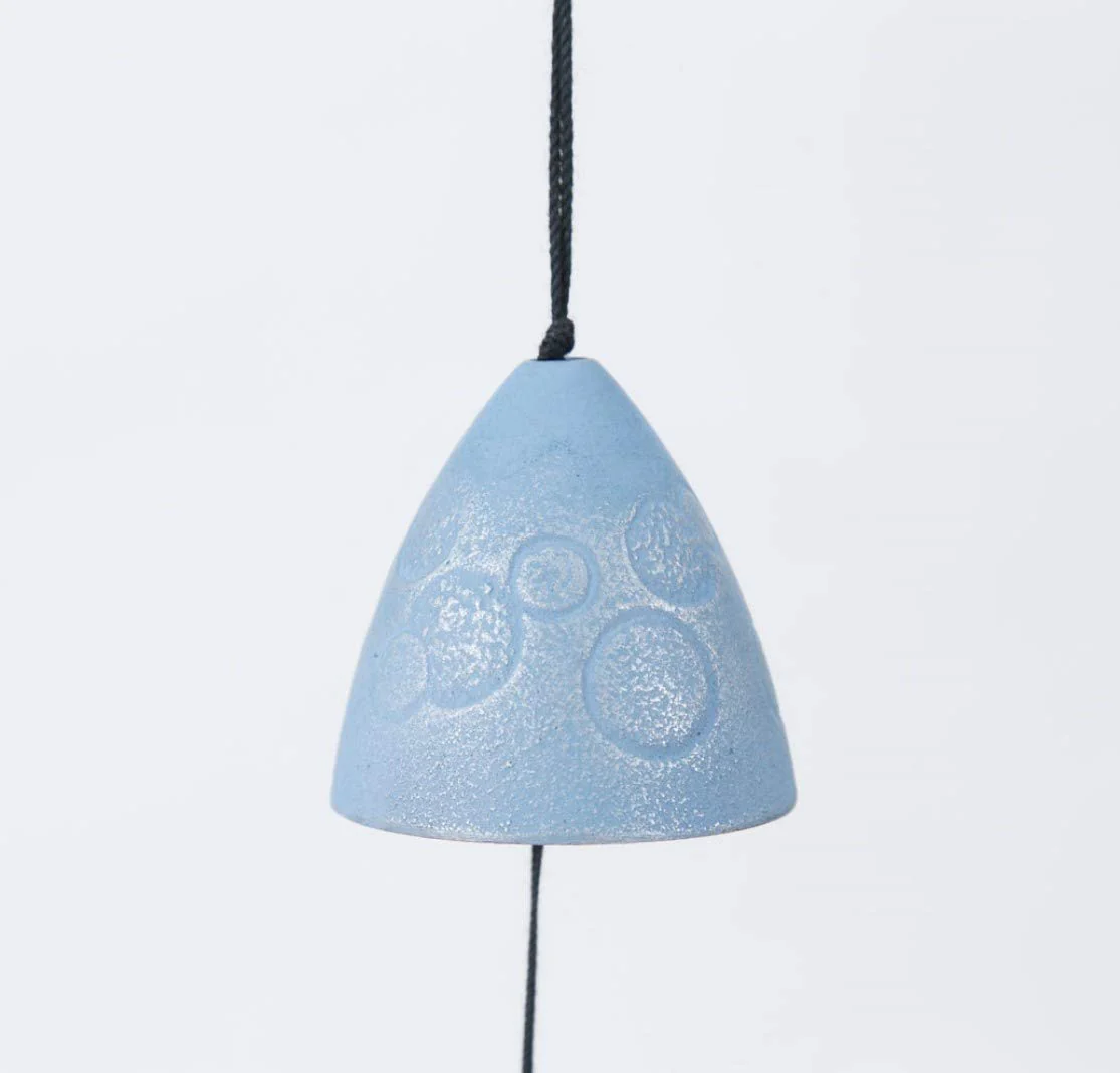 Iwachu Cast Iron Wind Chime “Soap Bubbles” Silver/Sky Blue 5cm Nambu 27166 - Image 3