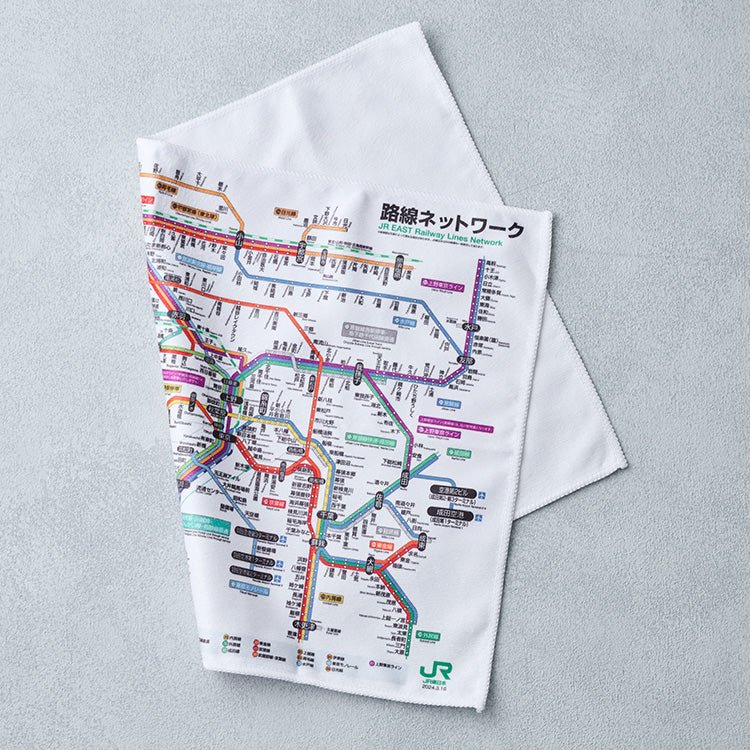 JR East Tokyo area route map hand towel 2024 - Image 2