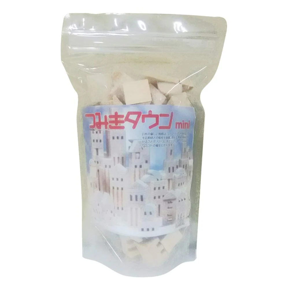 kagaya mokuzai Building Blocks Town Mini Wooden Toy Set - Image 2