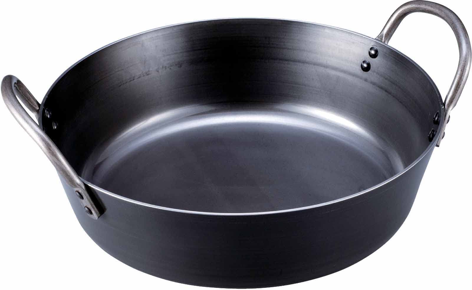 Kanda Iron Frying Pan 30cm 5L Japanese Tempura Pot Model 002174