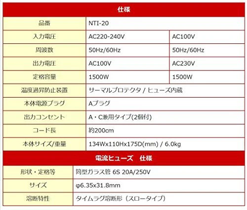 Kashimura Transformer AC100V - AC220V ~ 240V / 1500W Aplug A/C dual NTI-20 - Image 7