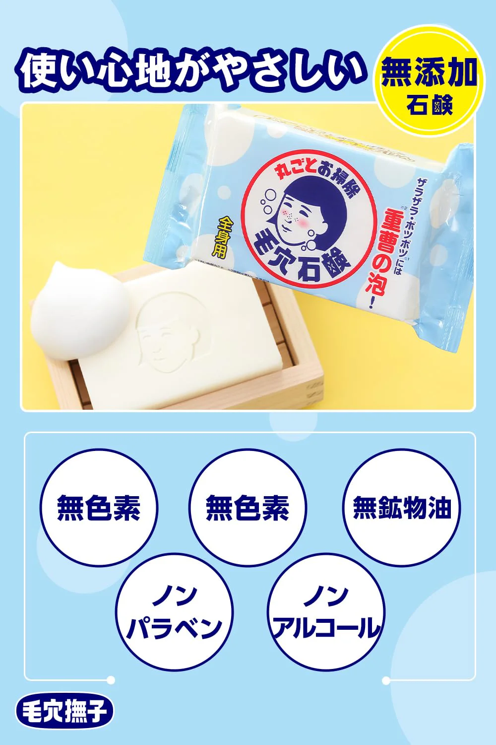 Keana Nadeshiko Baking Soda Smooth Soap Whole Body Pores Sebum 155g - Image 4
