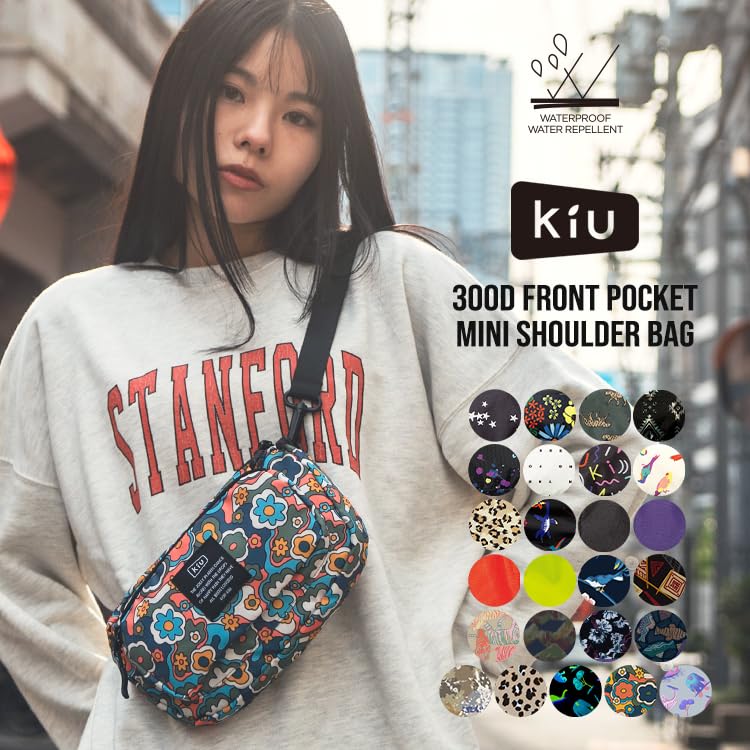 KiU 300D Mini Front Pocket Waterproof Shoulder Bag Unisex Black K156-900 - Image 2