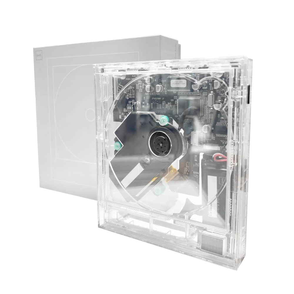 km5 Instant Disk Audio CP1 Bluetooth CD Player Clear