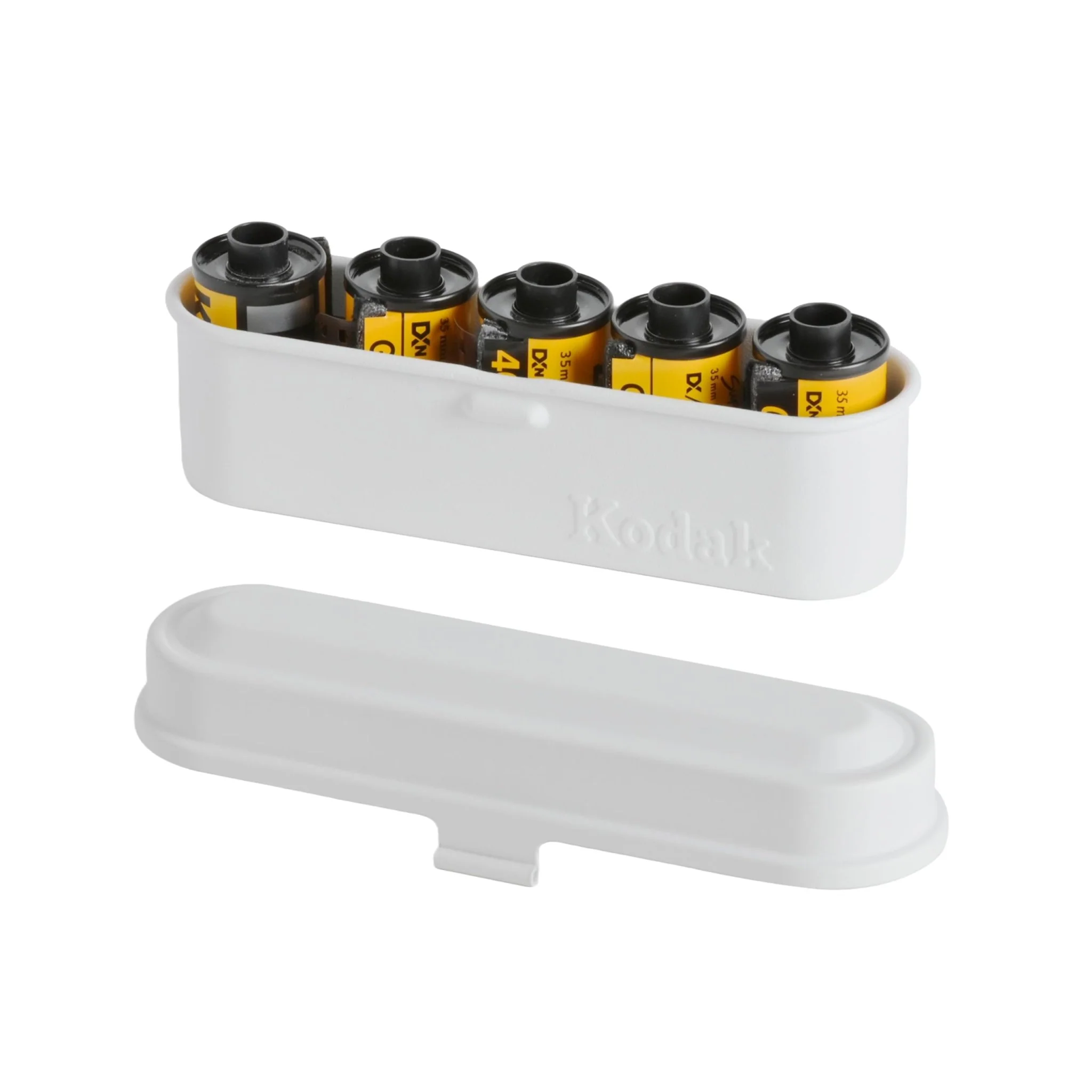 KODAK 35mm Film Case for 5 Rolls Compact Retro Steel White