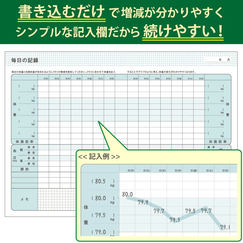 Kokuyo Weight and Blood Pressure Record Notebook LES-H103 Blue 100 Pages - Image 4
