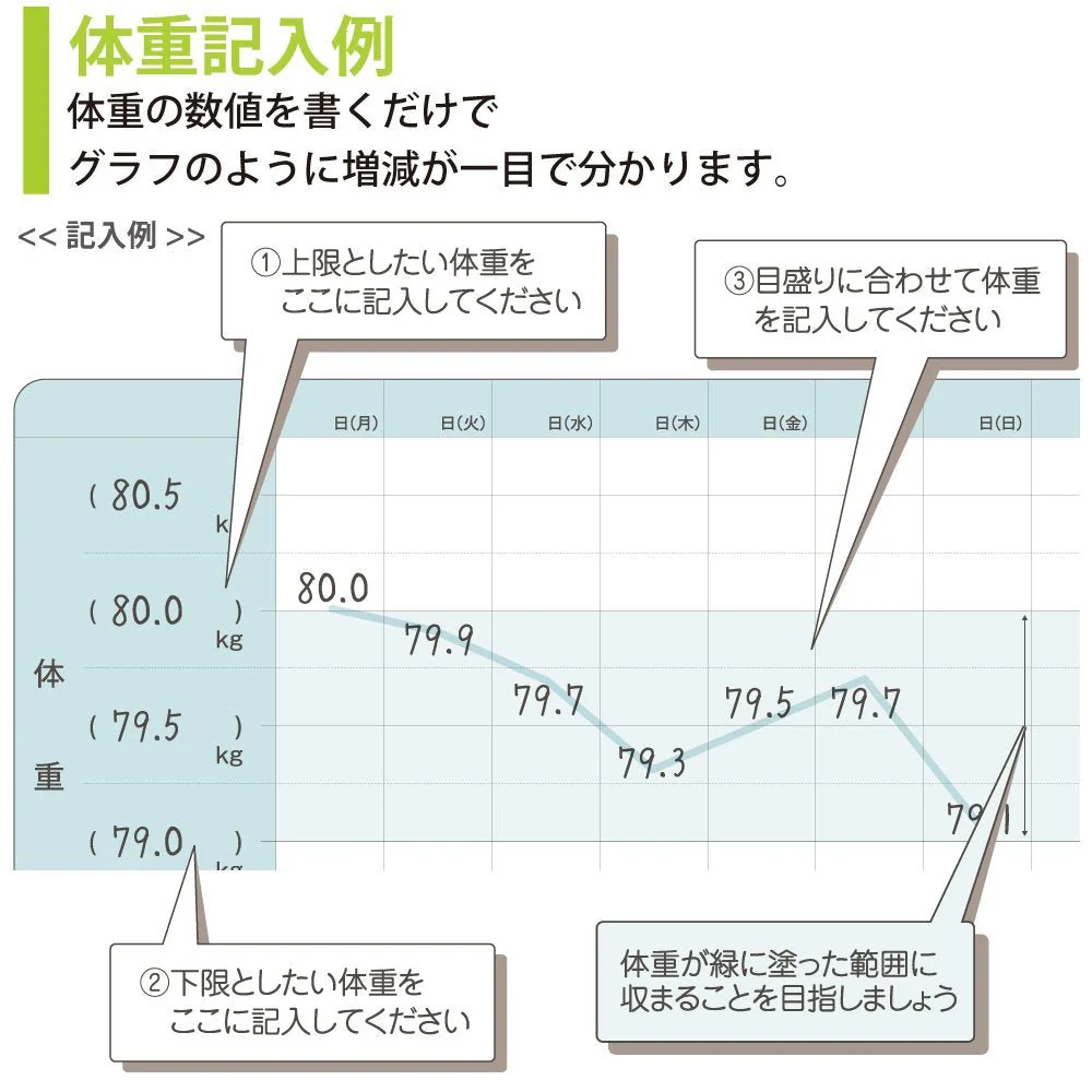 Kokuyo Weight and Blood Pressure Record Notebook LES-H103 Blue 100 Pages - Image 5