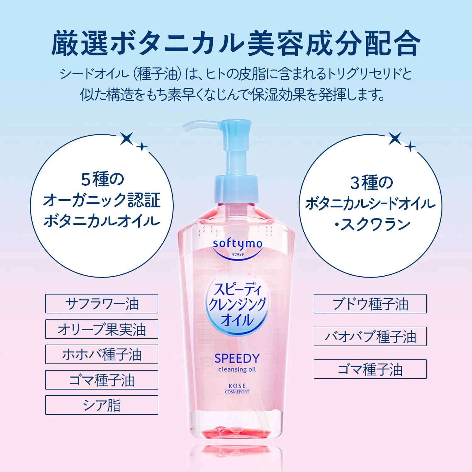 KOSE Softymo Speedy Cleansing Oil Night Cherry Blossom Scent 200ml - Image 3