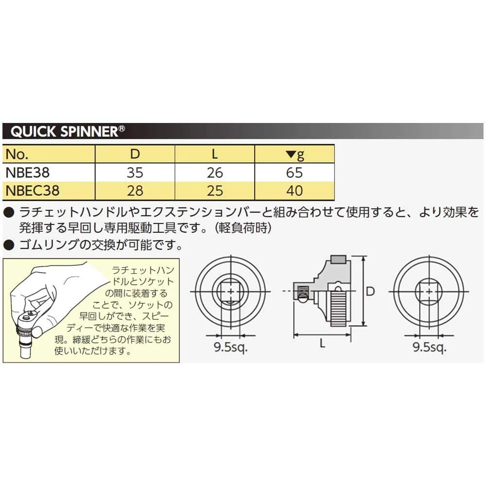 KTC nepros Socket Wrench NBE38 - Image 2
