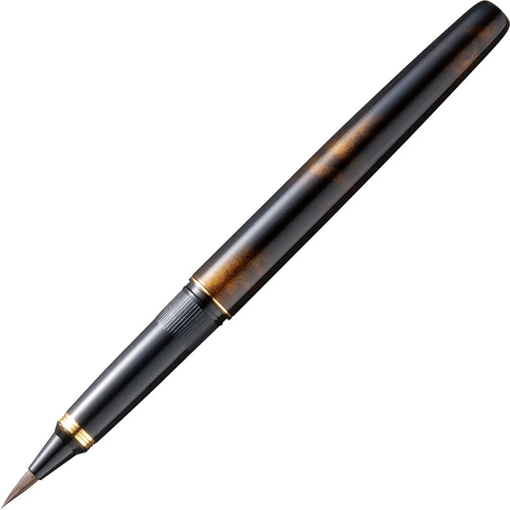 Kuretake Fountain Brush Pen DW150-1 Tortoiseshell Gold - Image 2