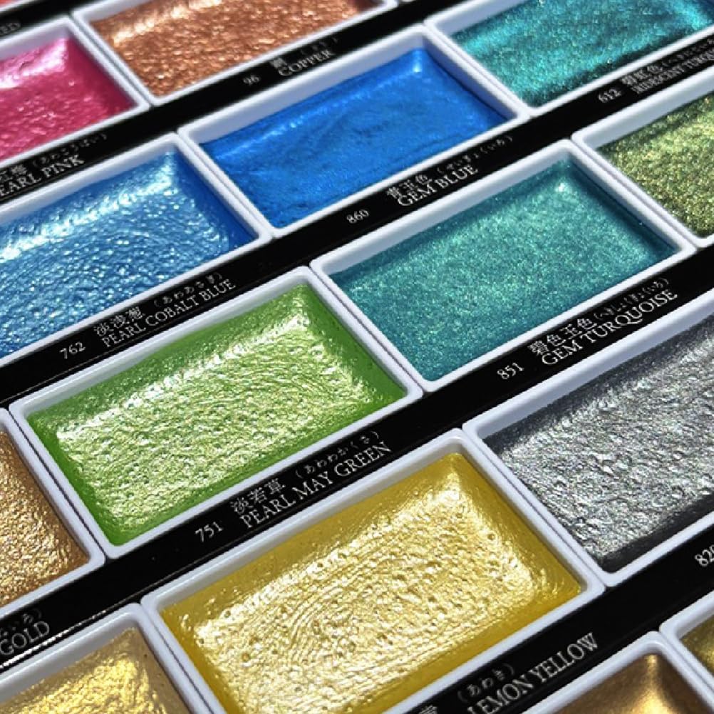 Kuretake Gansai Tambi Metallic Watercolor Set MC20 24 Colors - Image 4