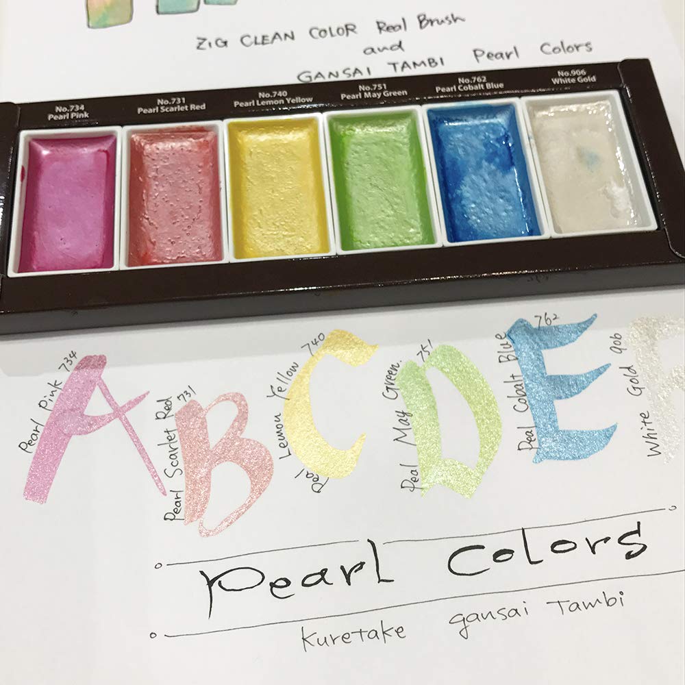 Kuretake Pearl Colors Watercolor Paint Set 6 Colors MC20PC 6V - Image 2