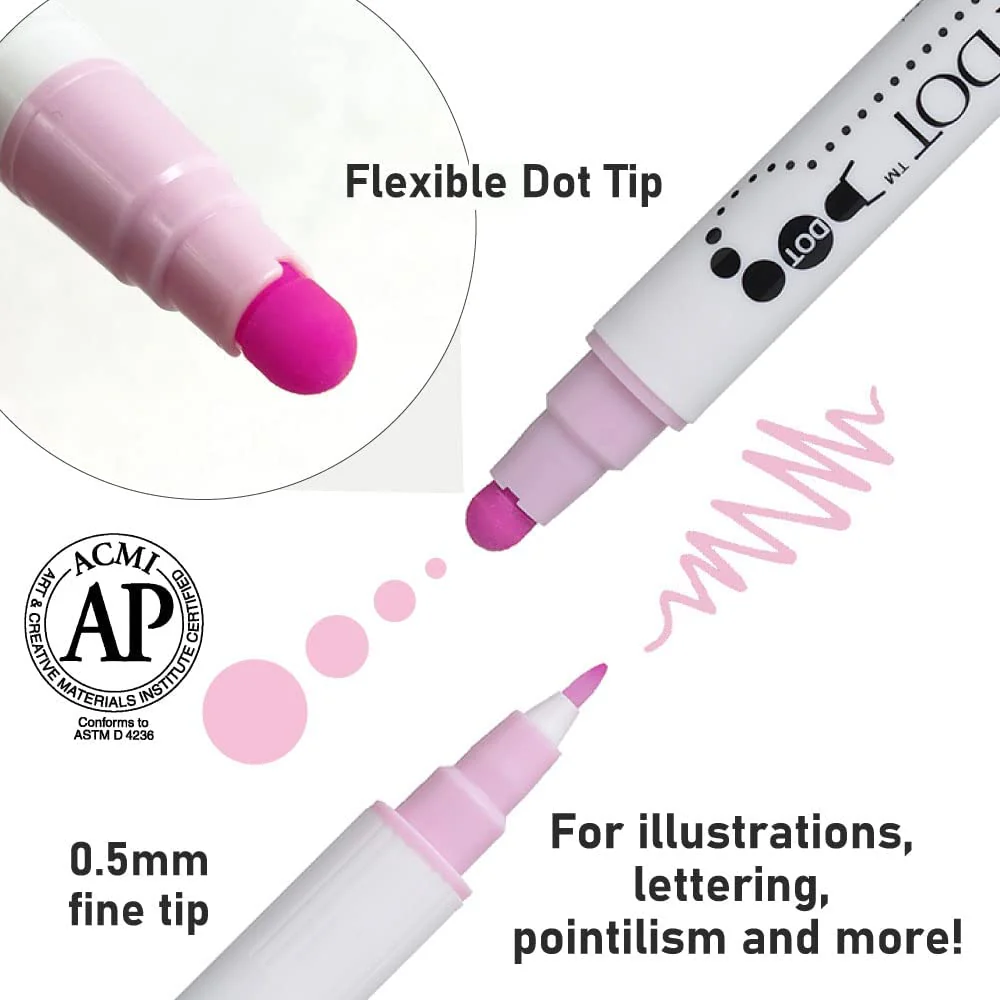 Kuretake ZIG Clean Color Dot Markers 12 Colors TC-6100/12V - Image 3
