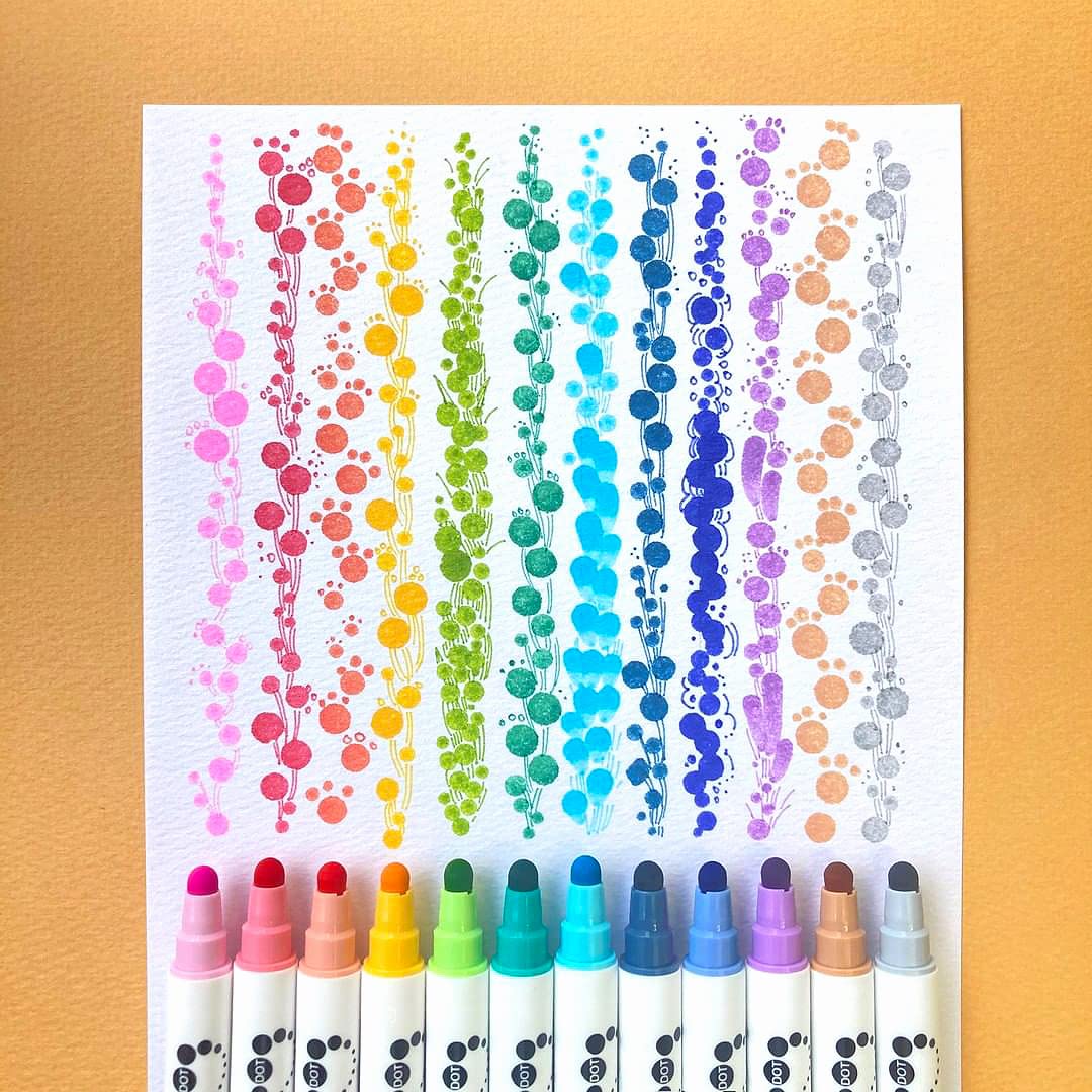 Kuretake ZIG Clean Color Dot Markers 12 Colors TC-6100/12V - Image 5