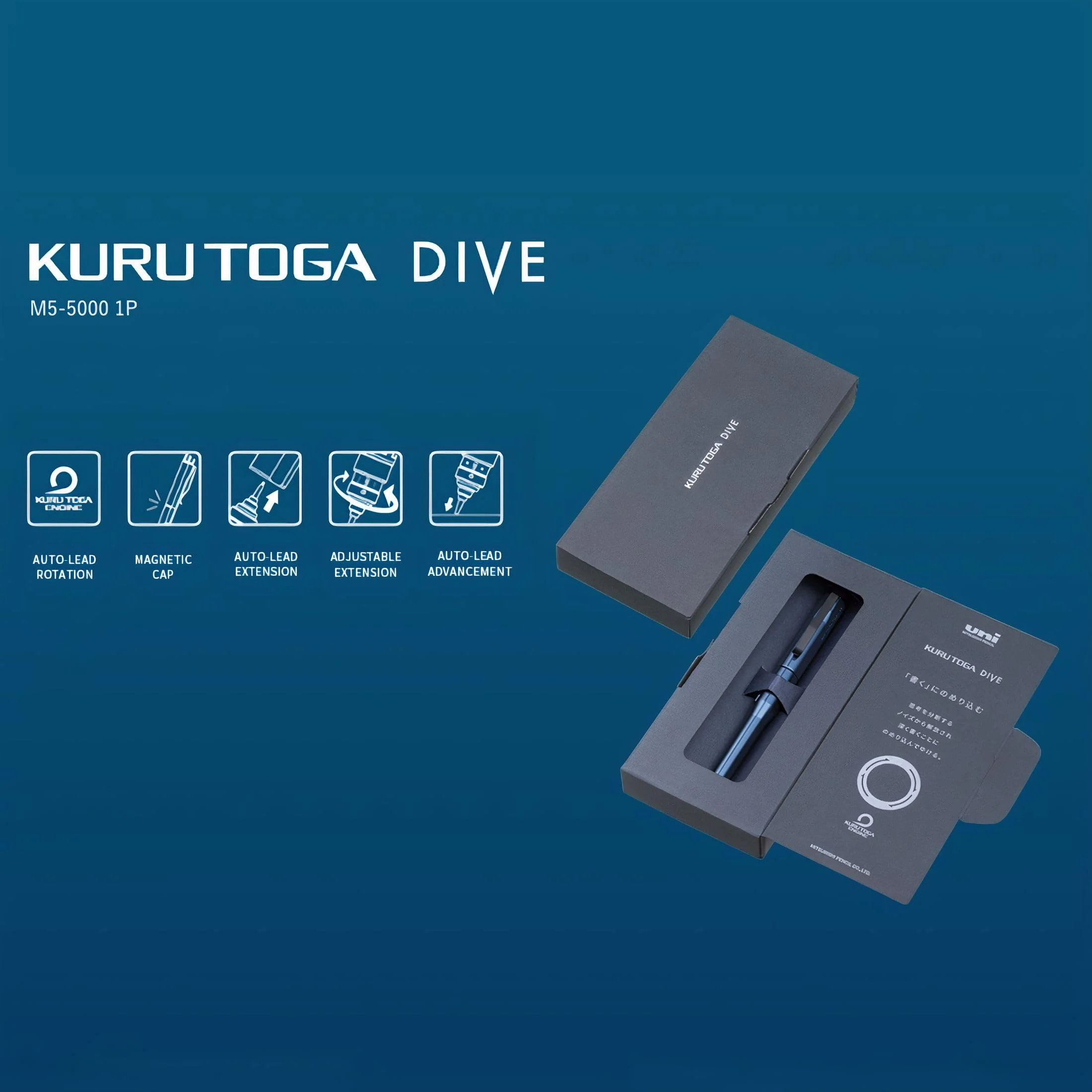 MITSUBISHI PENCIL Kuru Toga Dive 0.5mm Mechanical Pencil — Abyss Blue - Image 9
