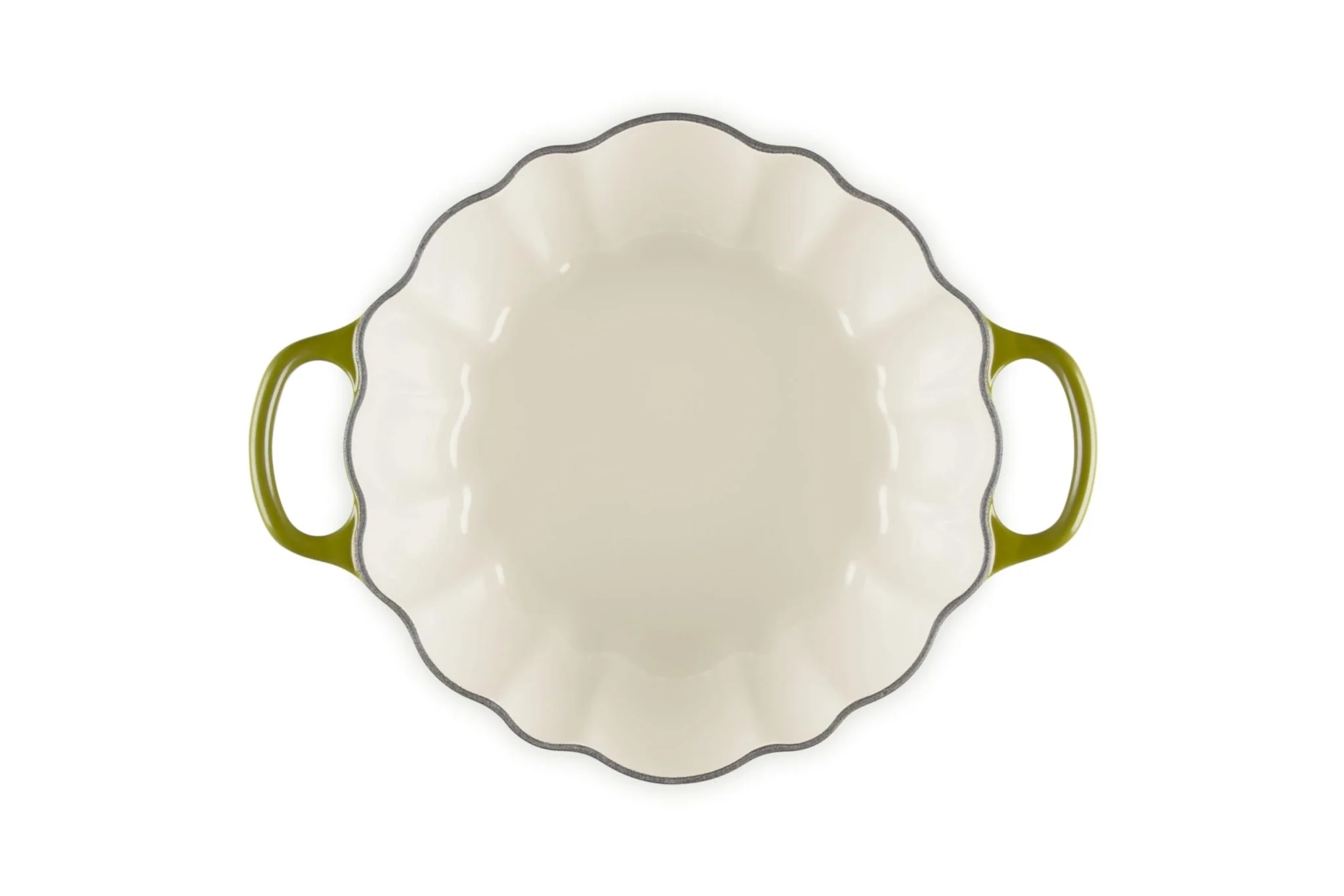Le Creuset Signature 24cm Enameled Cast-Iron Pumpkin Cocotte Olive - Image 5