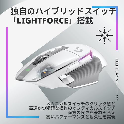 Logicool G502 X PLUS Wireless Gaming Mouse White HERO 25K 13 Buttons LIGHTSPEED - Image 4