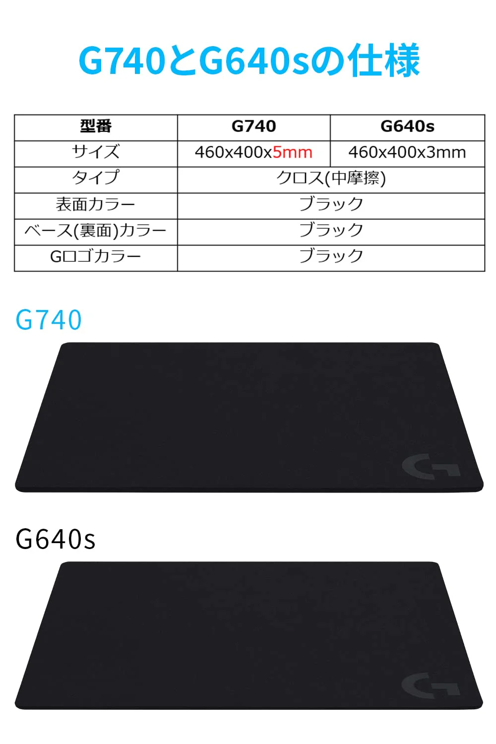 Logicool G740TH Large Gaming Mouse Pad Cloth Surface 460x400x5mm - Image 7