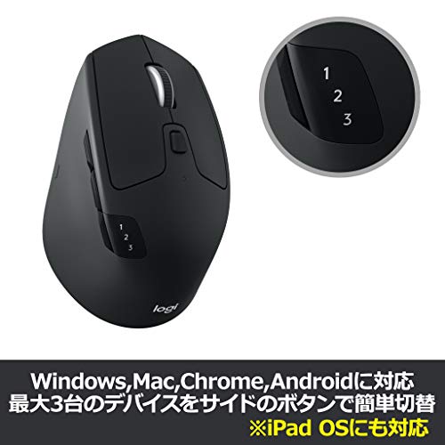 Logicool M720r Triathlon Wireless Mouse Bluetooth 8 Button Black - Image 6