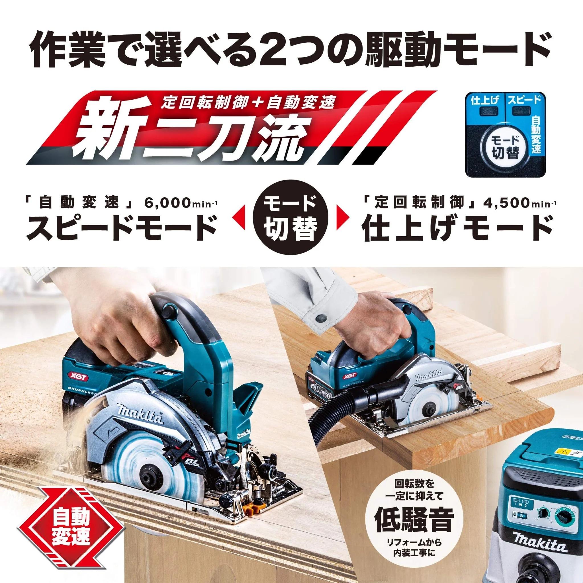 Makita 40Vmax 125mm Rechargeable Maruonoko black HS007GZB - Image 3