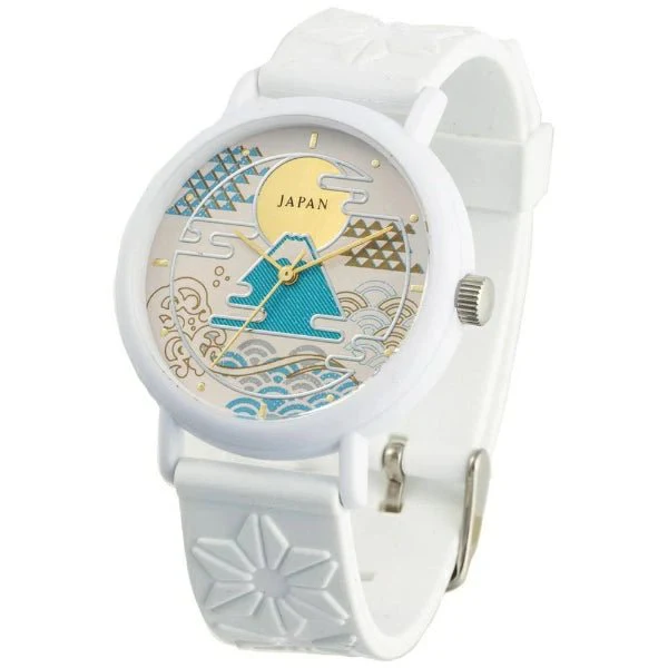 MARUZEKI unisex watch silicone band KAORU Mount Fuji hinoki scent White KAORU002FH