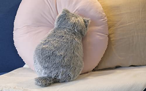 MeowEver Cat Cushion Plush Pet Replica Soft Gray - Image 6