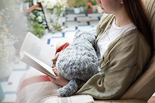 MeowEver Cat Cushion Plush Pet Replica Soft Gray - Image 8