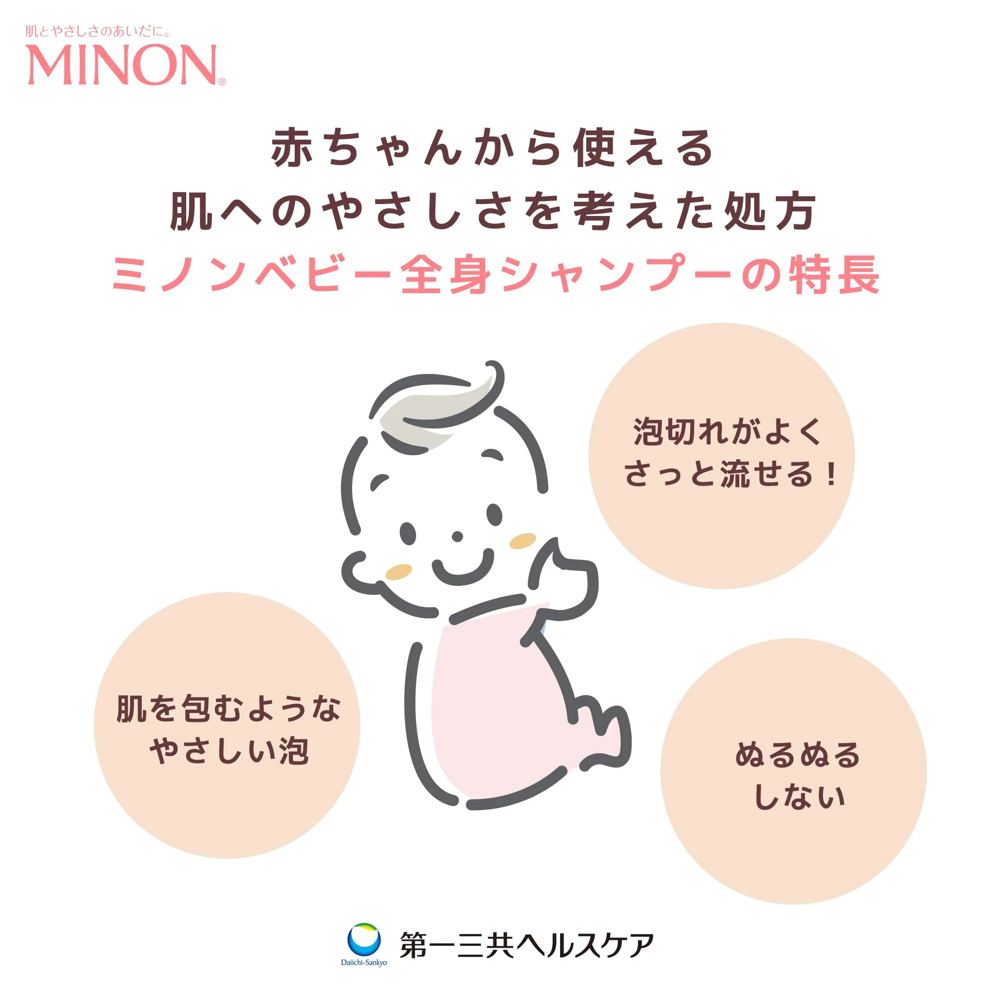 Minon Baby Gentle Foaming Shampoo Moisturizing Low Irritation 350mL - Image 5