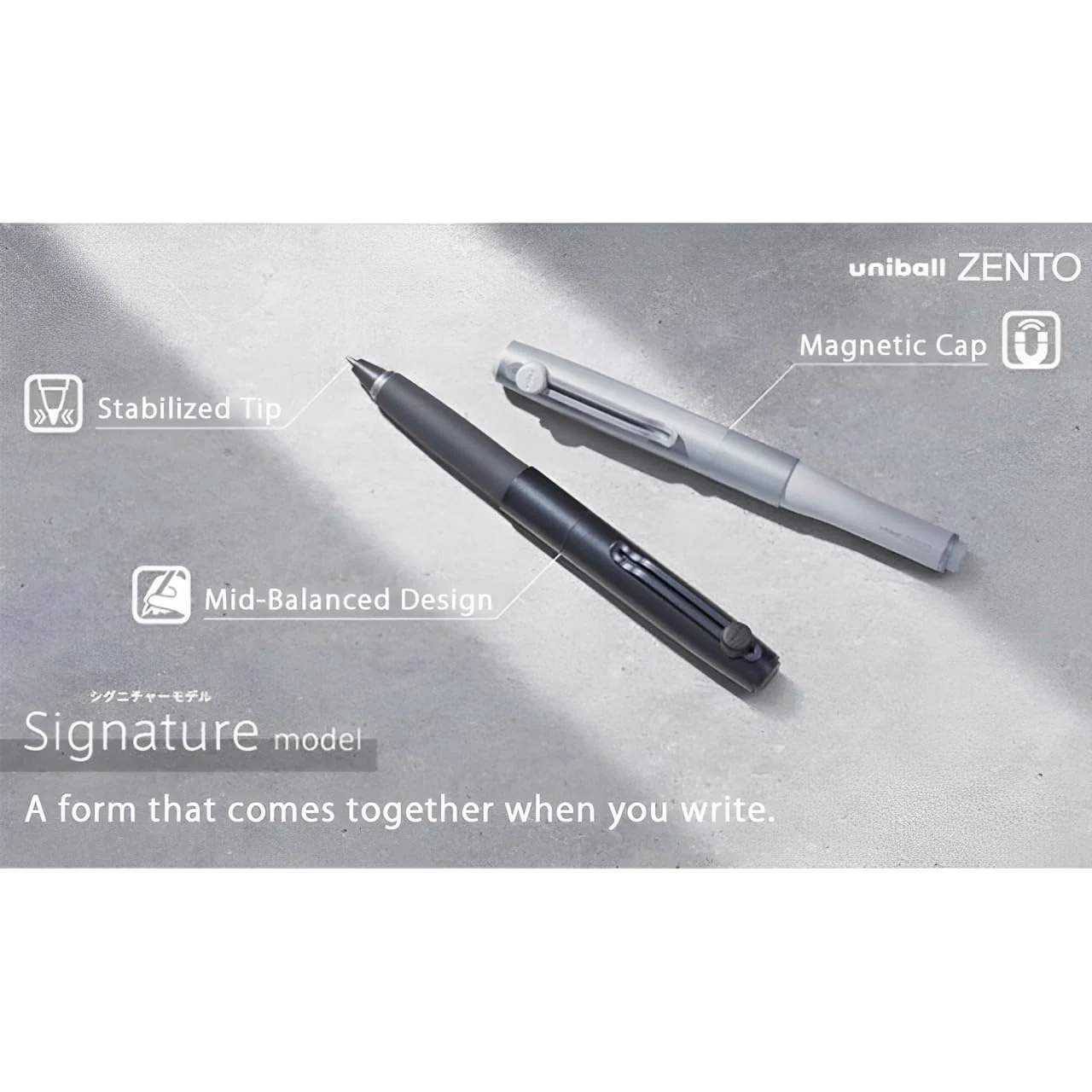Mitsubishi Pencil Uni ball Zento Signature Model Pen 0.5mm Metallic Black - Image 4
