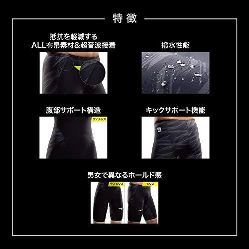 MIZUNO Swim Suit Men GX SONIC V MR FINA N2MB0002 Black Swimwear - Image 10