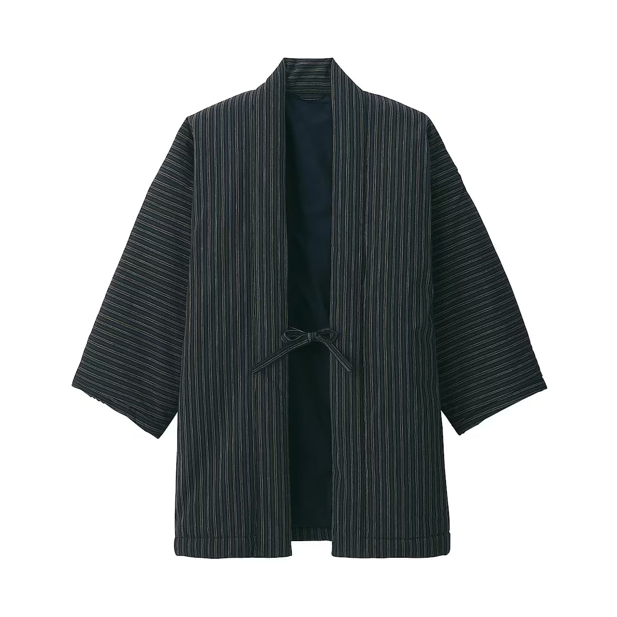 MUJI Kameda striped hanten Black